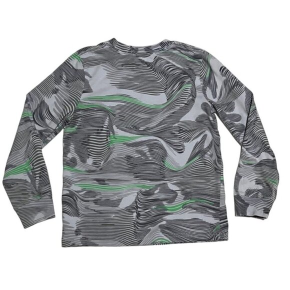 adidas Boys' Long Sleeve Warped Camo Allover Print Tee Long Sleeves Size 5 - Picture 4 of 7